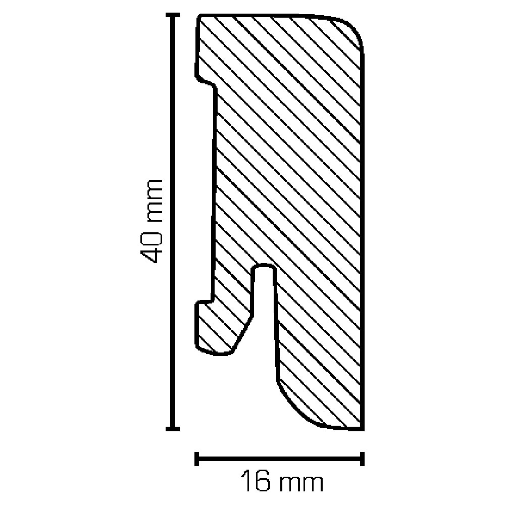 SÜDBROCK Holz-Fußleiste 16x40, 250cm 02 furniert, Buche ungedämpft