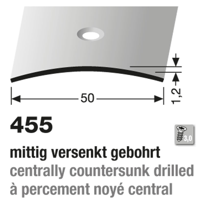 Küberit Übergangsprofil 50 mm, Typ 455, 90 cm, Messing (F7)