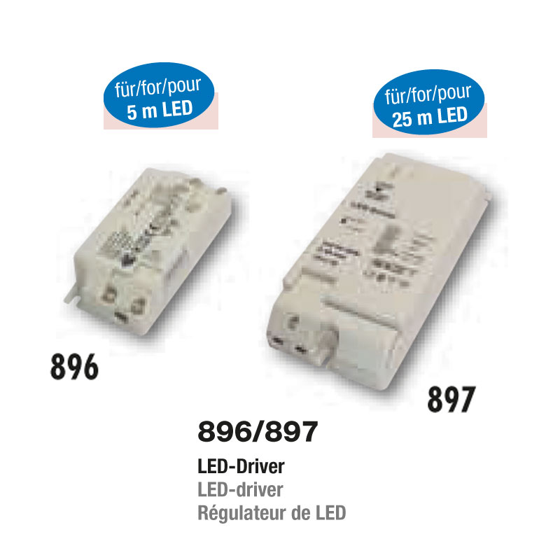 Küberit LED-Driver für 5 m LED, inkl. 2,0 m Zuleitung und Euroflachstecker