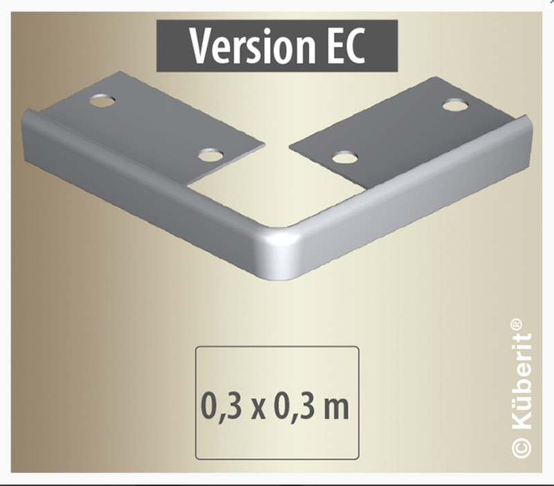 Küberit Treppenkantenprofil 860 EC mit runder Ecke, 30 x 30 cm, silber (F4) Küberit Treppenkantenprofil 860 EC mit runder Ecke, 30 x 30 cm, silber (F4)