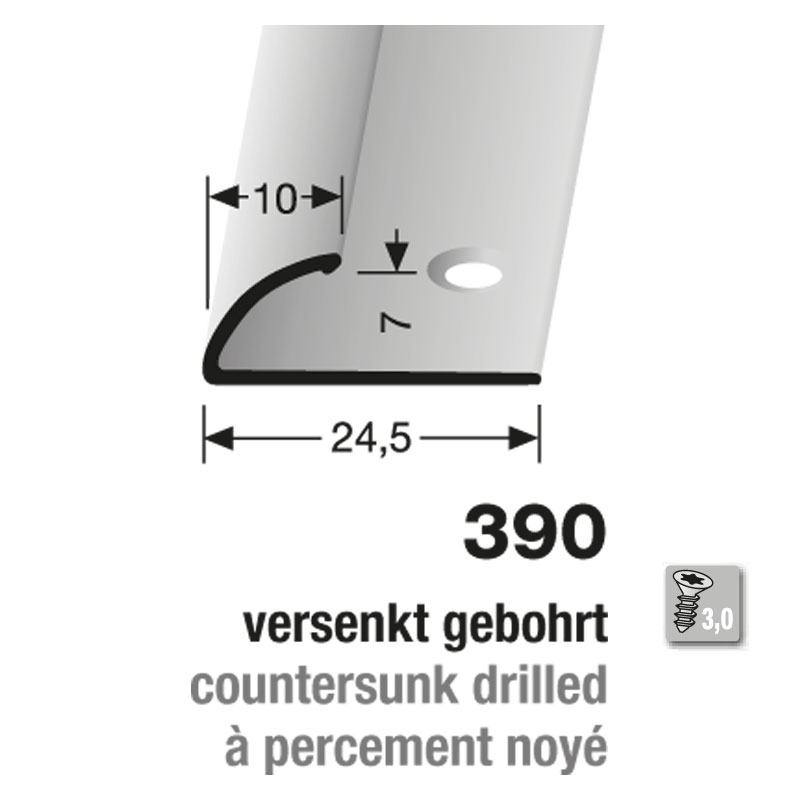 Küberit Alu Abschlussprofil Typ 390, 270 cm, sand (F9)