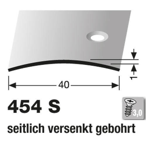 Küberit Übergangsprofil 40 mm, Typ 454 S, 100 cm, Messing poliert (F7)