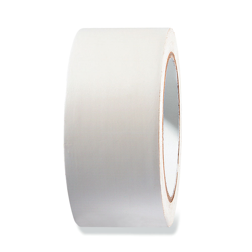 PVC Band quergerillt, weiß, Naturkautschukkleber, mittlere Klebkraft, innen + außen 14 Tage