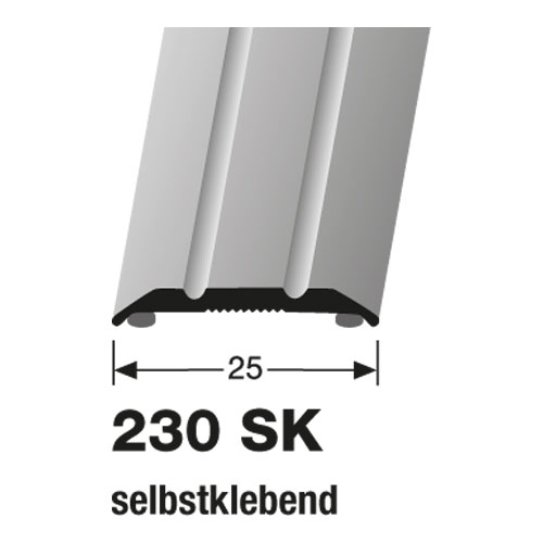 KÜBERIT Übergangsprofil Typ 230 SK, 500 cm, edelstahloptik (F2)