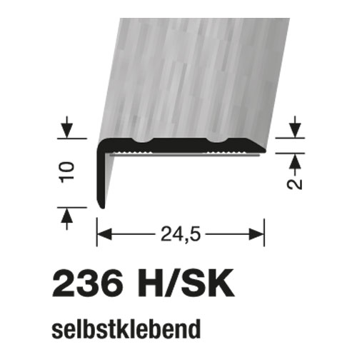 Küberit Alu Winkel 24.5 x 10 mm, Typ 236 H/SK, 270cm, Kirsche (H90)