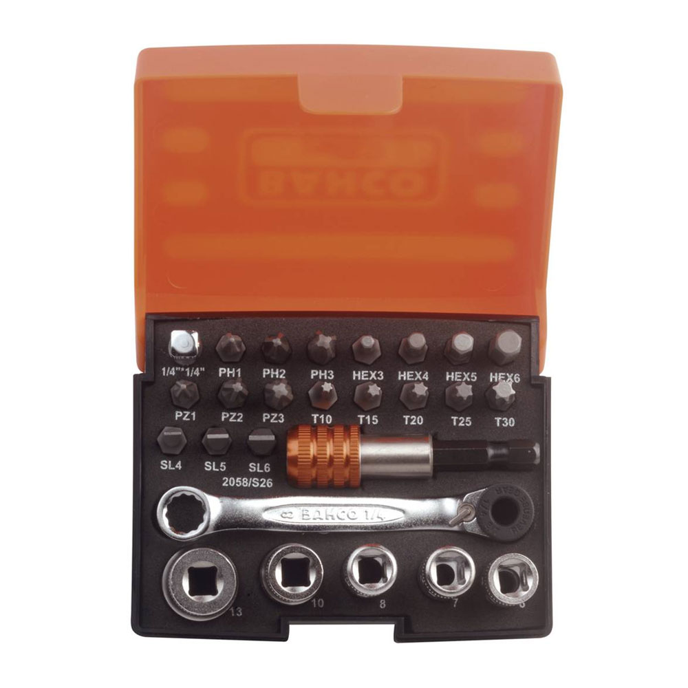 Bahco Bitsatz, Bit-Ratschensatz 26-tlg. Bahco Bitsatz, Bit-Ratschensatz 26-tlg.