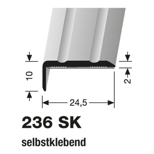 Küberit Aluminium Winkelprofil 24.5 x 10 mm Typ 236 SK Küberit Aluminium Winkelprofil 24.5 x 10 mm Typ 236 SK