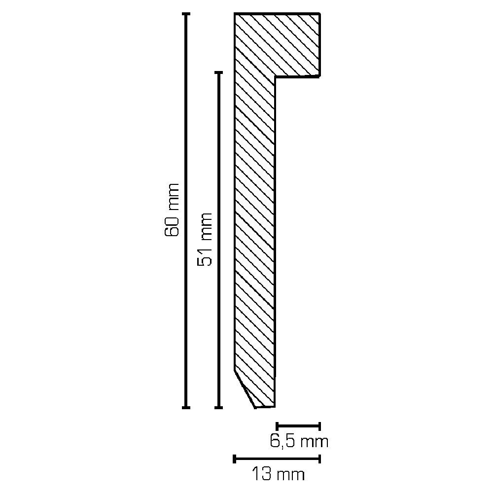 SÜDBROCK MDF Fußleiste für Designböden 250cm. silber