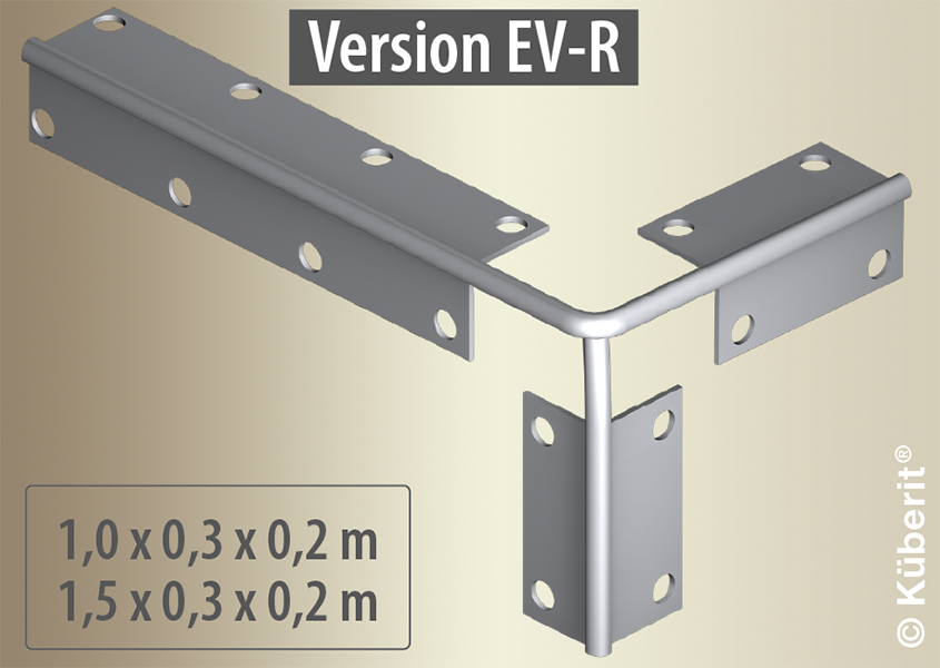 Küberit Alu Treppenkanteneckprofil Typ 870 EV-R mit Verbinder, 1,0 x 0,3 x 0,2 m, silber (F4)