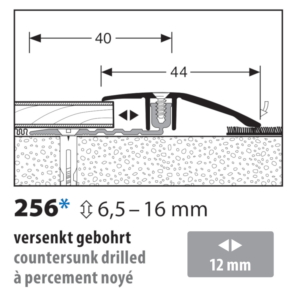 Küberit Anpassungsprofil PPS®-Champion smart 4.0 Typ 256, 100 cm, silber (F4)