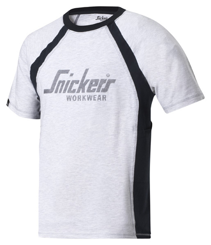 Snickers Workwear Logo T-Shirt aschgrau/navy, Gr.XL