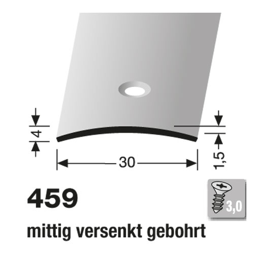 Küberit Alu Übergangsprofil 30 mm Typ 459, 270 cm, edelstahloptik (F2G)