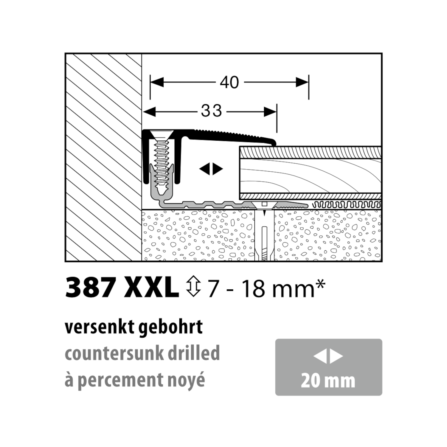 Küberit Abschlussprofil Typ 387 XXL 270 cm, sand (F9) Küberit Abschlussprofil Typ 387 XXL 270 cm, sand (F9)