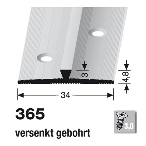 KÜBERIT Alu Abschlussprofil Typ 365 300 cm, weiß (RAL9016)