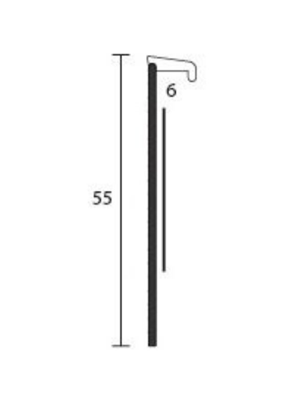 BOLTA Teppichsockelleiste o.Steg 400cm, grau (0107) 6x55mm