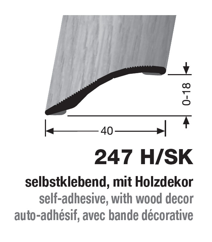 KÜBERIT Abschlussprofil Typ 247H SK 40mm -0-18mm Esche (H 50)