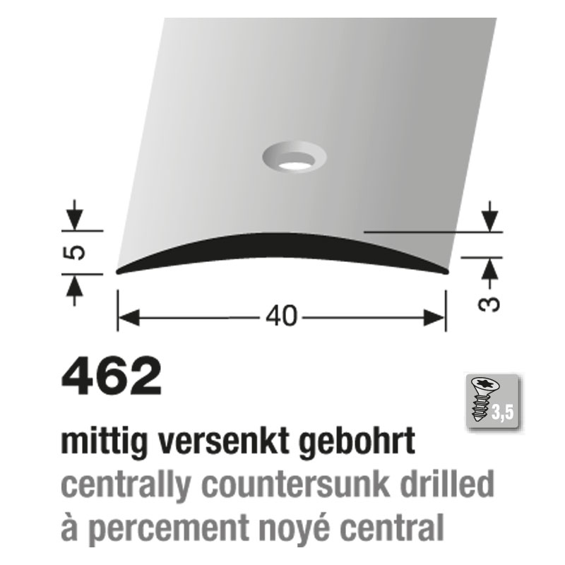 KÜBERIT Alu Übergangsprofil 40 mm 500cm, poliert (F3)