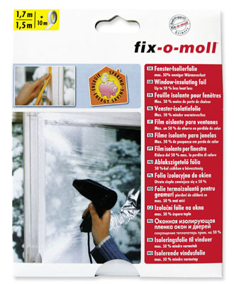 fix-o-moll Fenster Isolier Folie 2.5 m² 170 x 150 cm