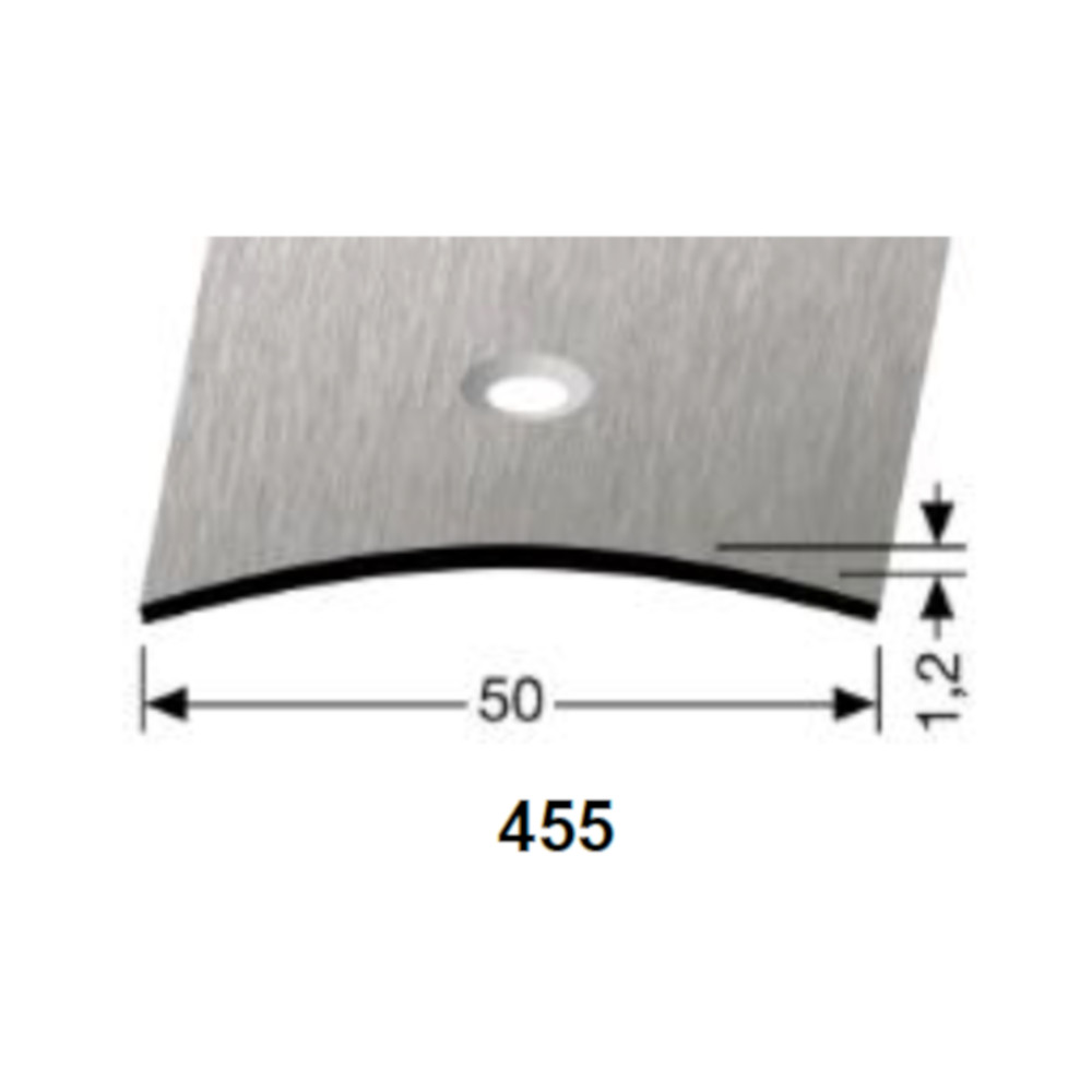 Küberit Übergangsprofil 50 mm, Typ 455 , 90 cm, edelstahl gebürstet (F8G)