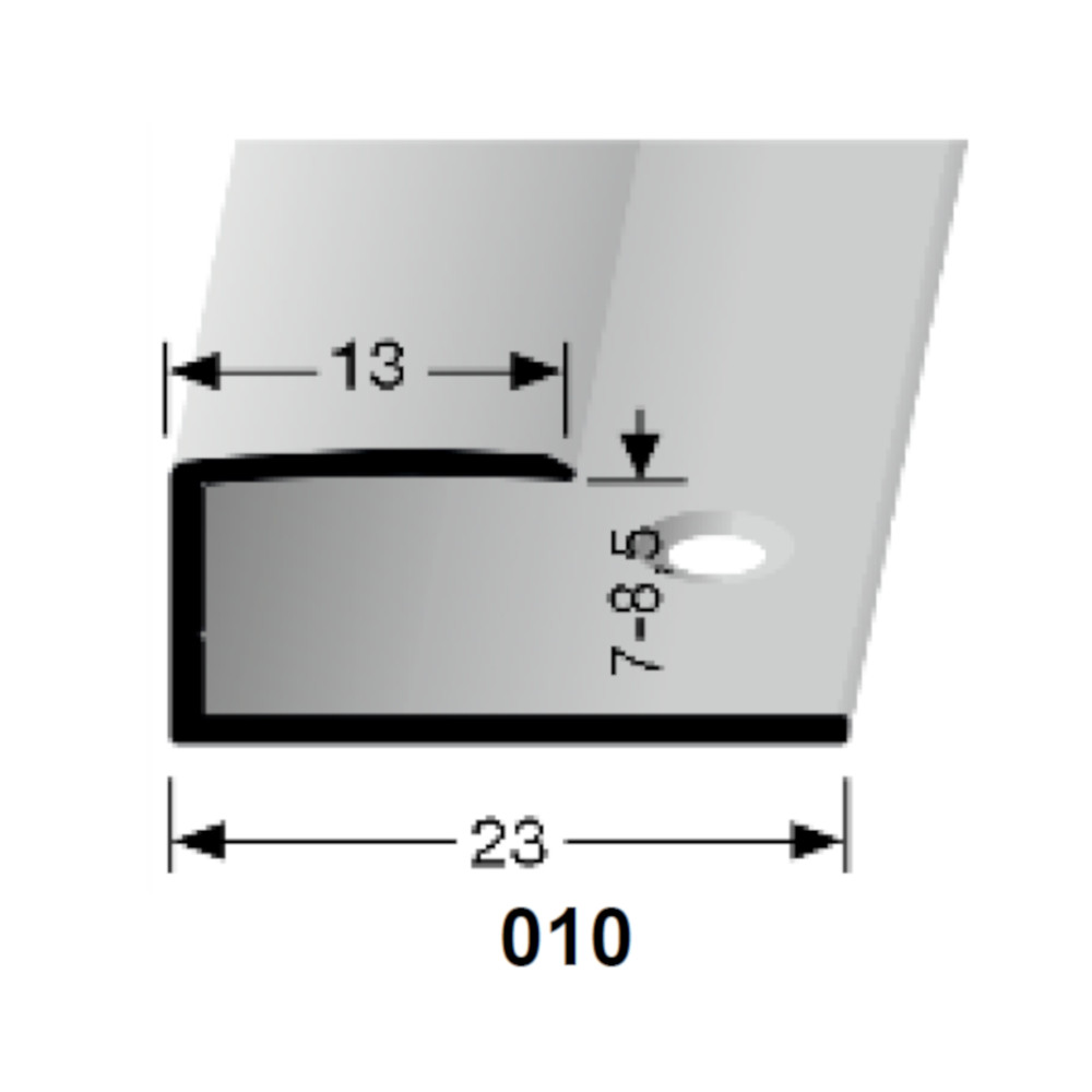 Küberit Alu Einfassprofil Typ 010, 270 cm, silber (F4)