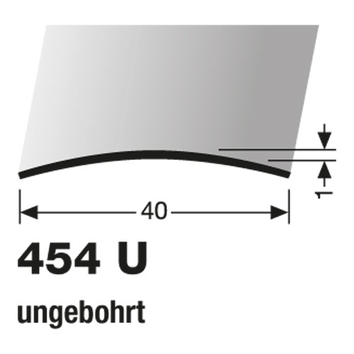 Küberit Übergangsprofil 40 mm, Typ 454 U, 100 cm, Hart-Messing poliert (F7)