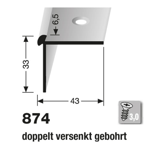 Küberit Alu Treppenkantenprofil Typ 874, 500 cm, bronze (F6)