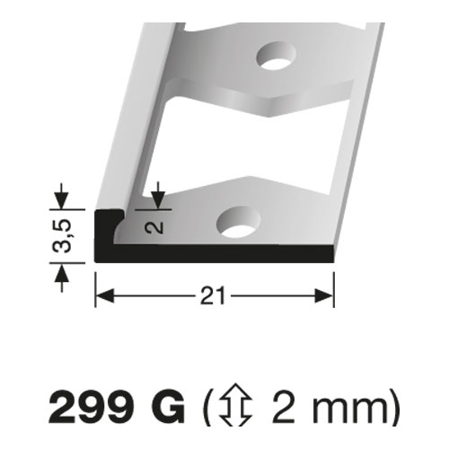 Küberit Fliesenabschlussprofil Typ 299 G, 2 mm, 250 cm, gold (F5)