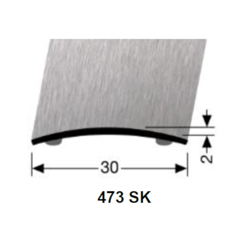 Küberit Übergangsprofil 2 x 30 mm Typ 473 SK, 270 cm, edelstahl gebürstet (F8G)