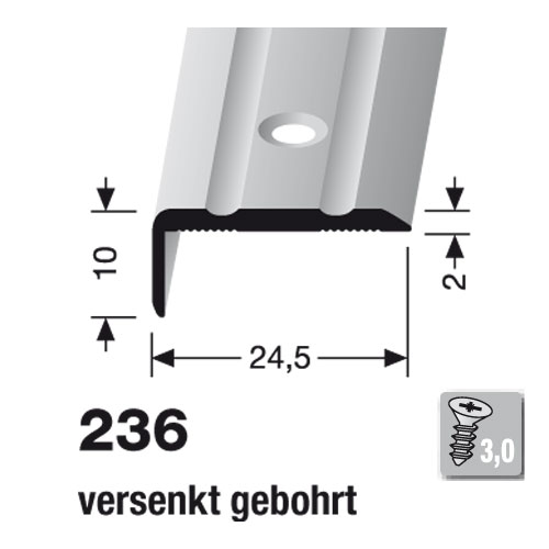 Küberit Aluminium Winkel 24.5 x 10 mm Typ 236 Küberit Aluminium Winkel 24.5 x 10 mm Typ 236