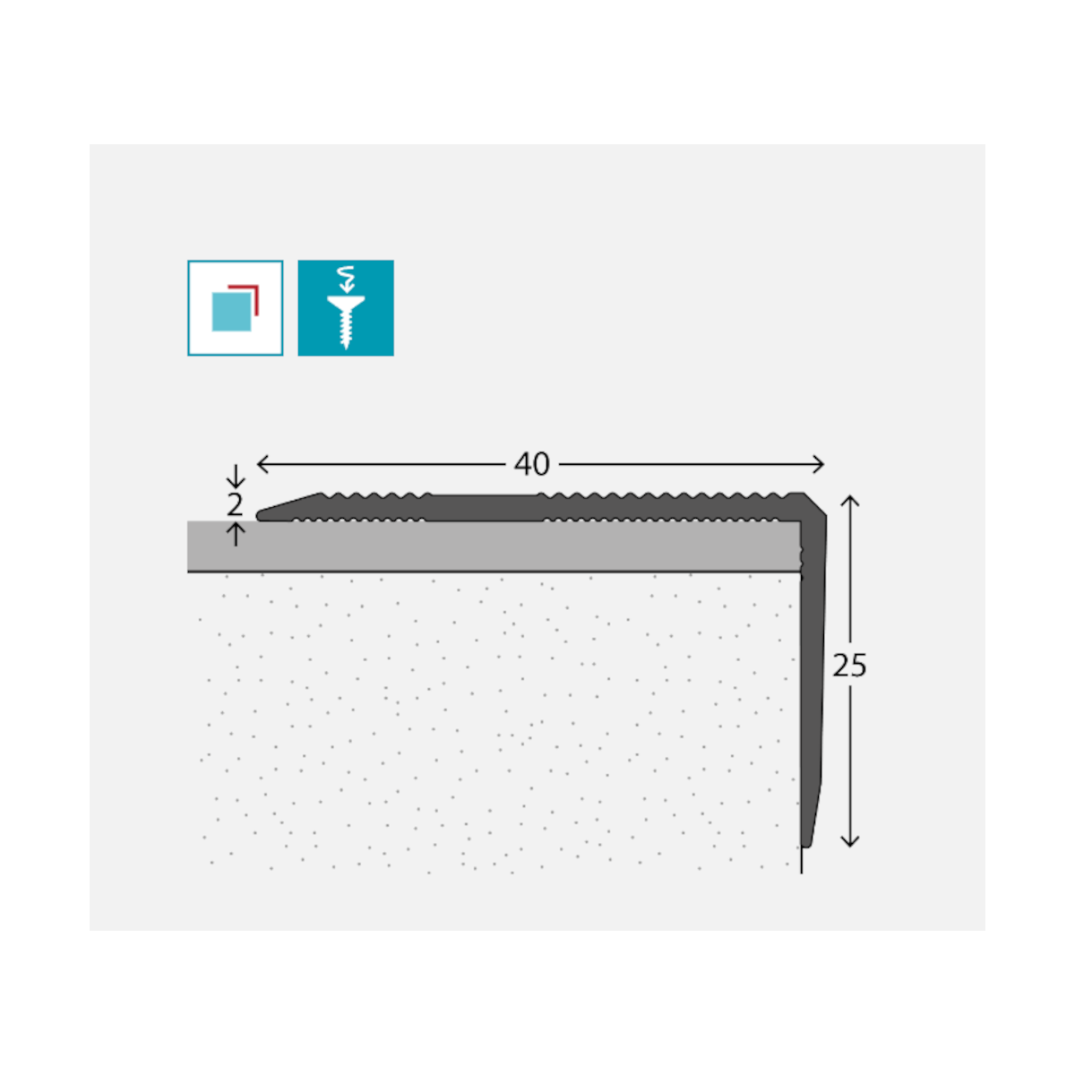 PRINZ Treppenkantenprofil Nr. 293U, 40 x 25 mm PRINZ Treppenkantenprofil Nr. 293U, 40 x 25 mm