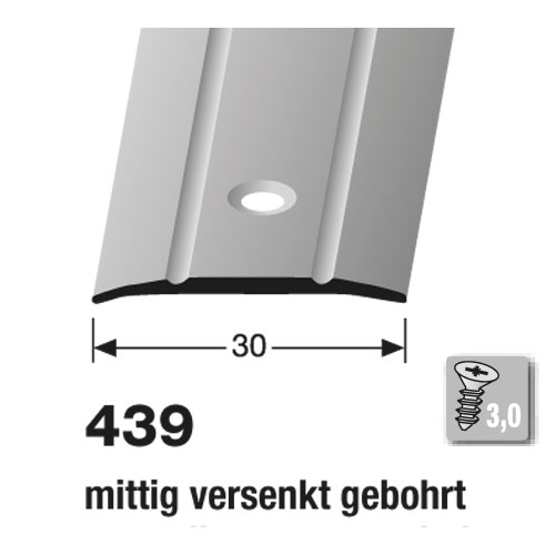 Küberit Übergangsprofil 30 mm Typ 439, 90 cm, poliert (F3)