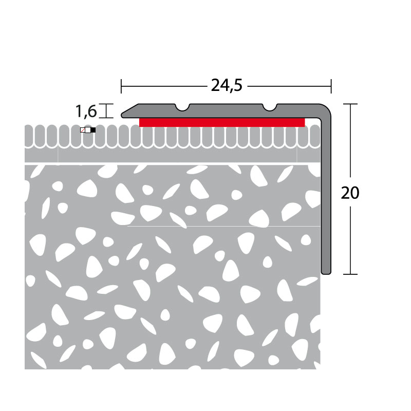 PRINZ Alu Winkelprofil Nr. 162 SK, 24.5 x 20 mm, 270 cm, Kirsche PRINZ Alu Winkelprofil Nr. 162 SK, 24.5 x 20 mm, 270 cm, Kirsche