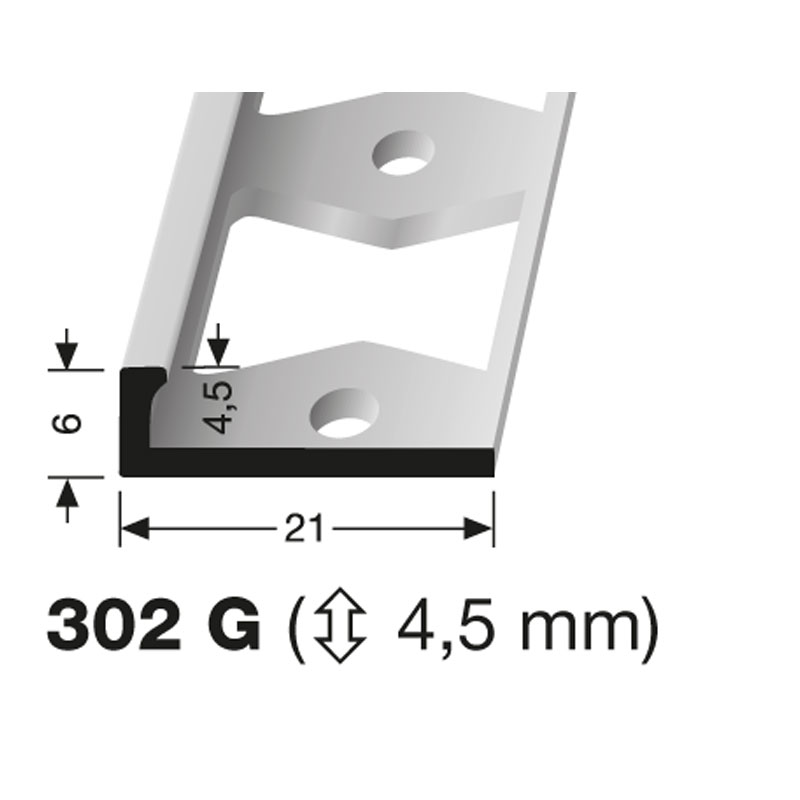 KÜBERIT Fliesenabschluß 4,5 mm Typ 302 G, 250 cm, Messing poliert (F7)