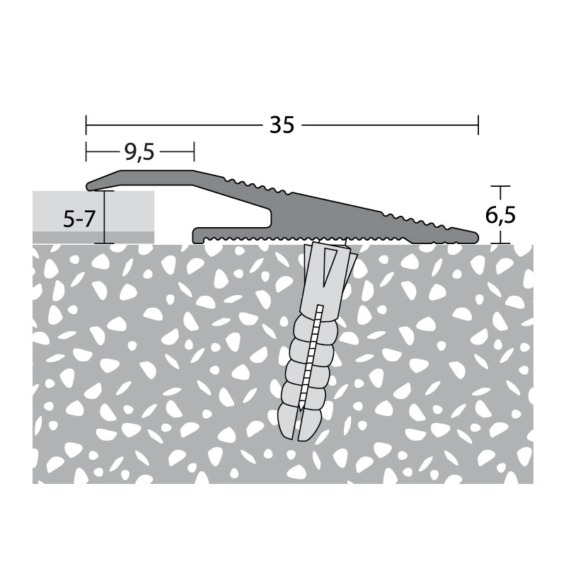 Prinz Rampenprofil Nr. 257, 35 mm, 270 cm, sahara