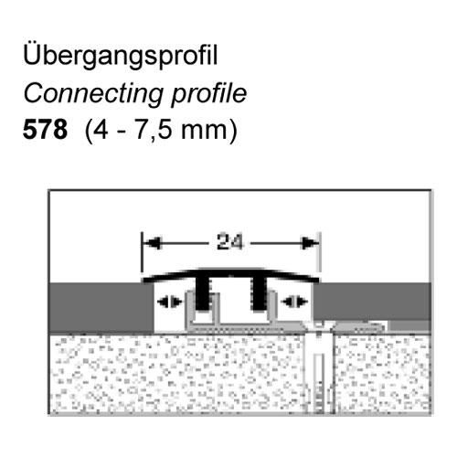 Küberit Übergangsprofil Typ 578, 270 cm, silber (F4)