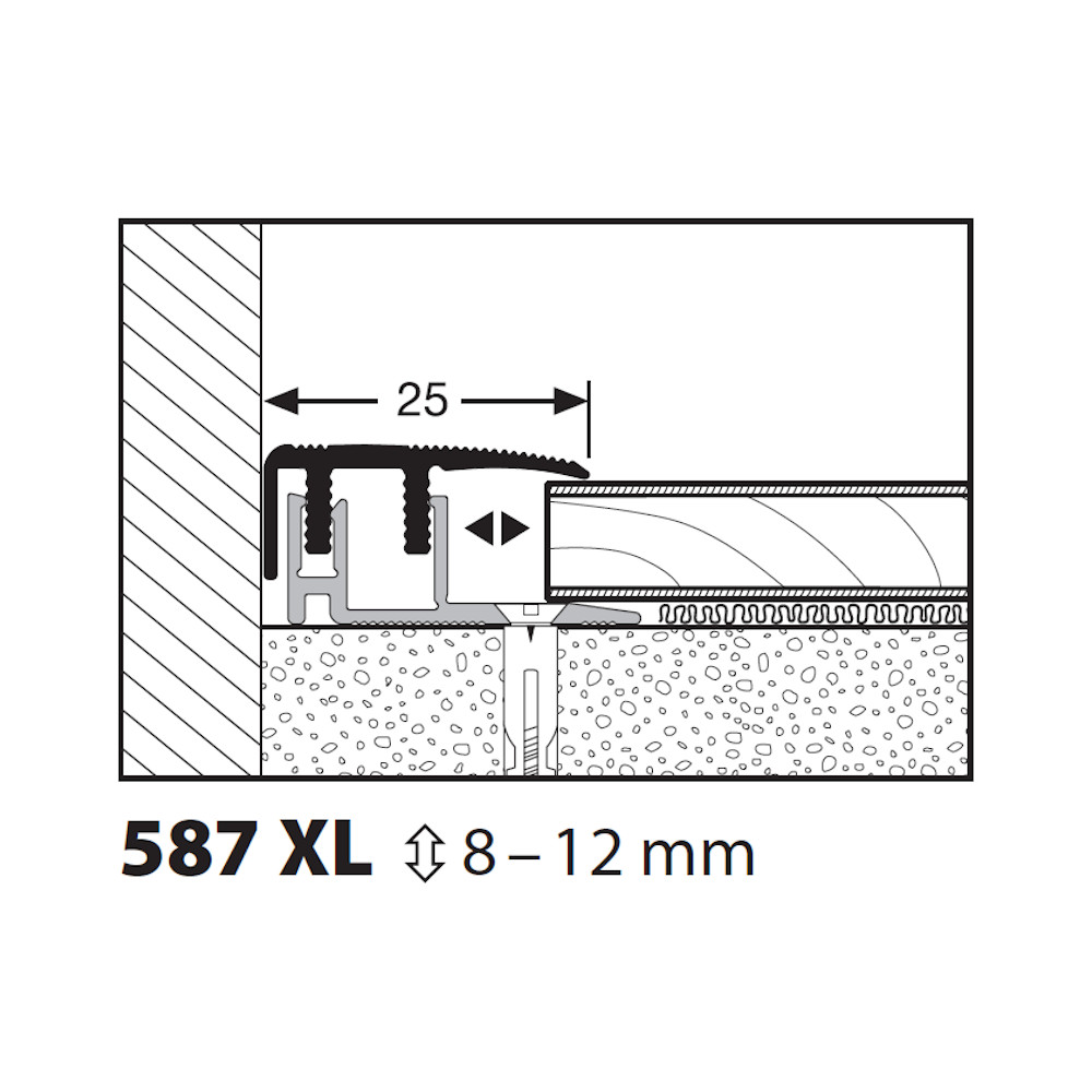 Küberit Abschlussprofil Euro-Clip Typ 587 XL, 270 cm, silber (F4)