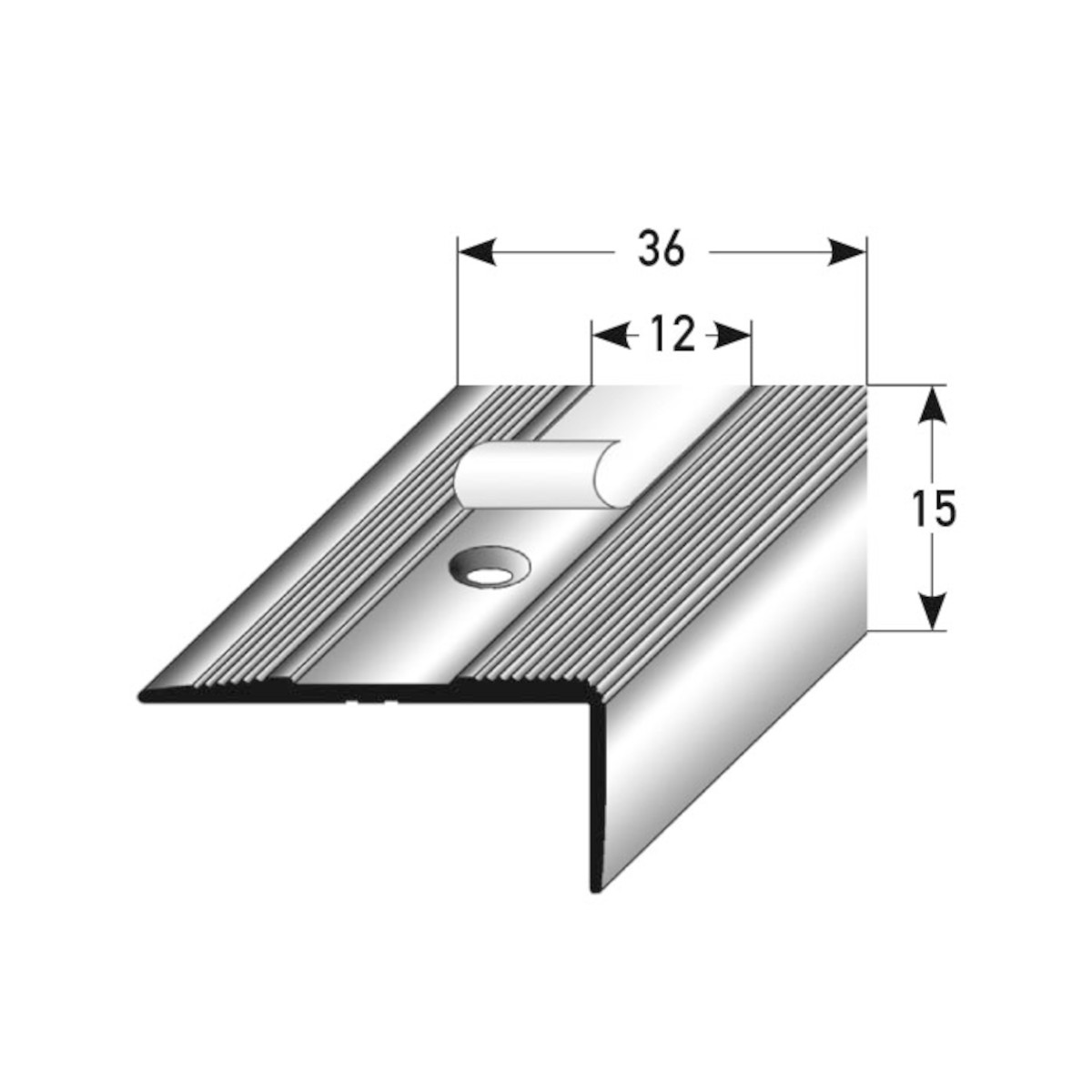 AUER Alu Treppenkantenprofil Typ 92, 15 x 36, SB