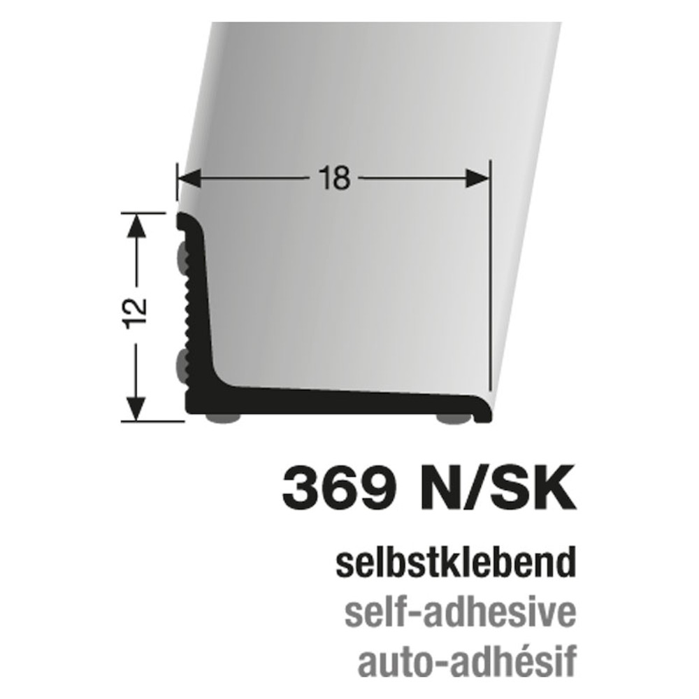 Küberit Alu Abschlussprofil Typ 369 N/SK, 270 cm, edelstahloptik (F2)