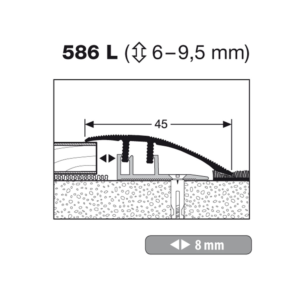 Küberit Anpassungsprofil Typ 586 L, 270 cm, silber (F4)