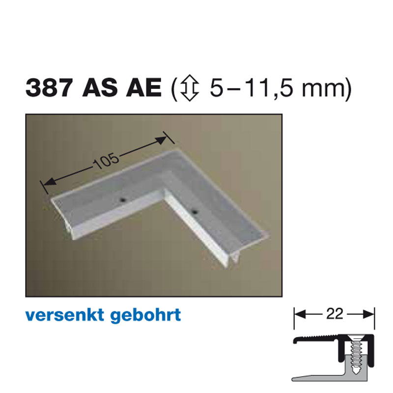 Küberit PPS-AS 90° Aussenecke für Profil 387 AS Küberit PPS-AS 90° Aussenecke für Profil 387 AS