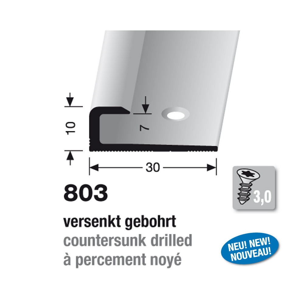 Küberit Alu Einfassprofil Typ 803 500 cm, edelstahloptik f. g. (F2G)