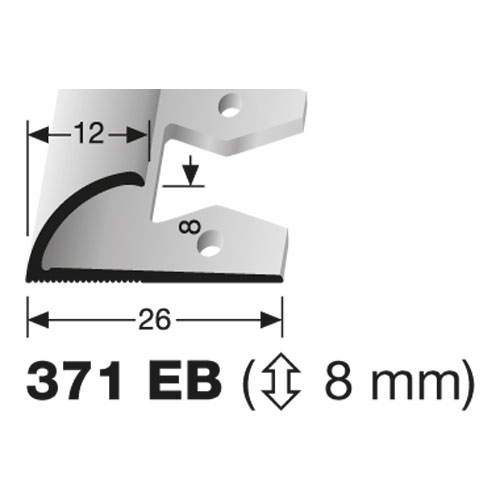 Küberit Einfassprofil Typ 371 EB, 270 cm, silber (F4)