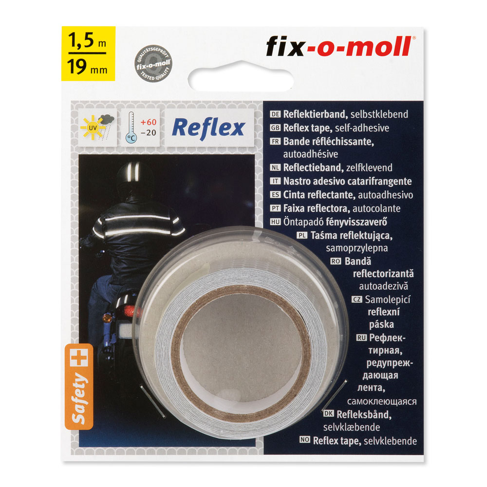 fix-o-moll Reflektierband 1,5 m x 19 mm, SK, silber