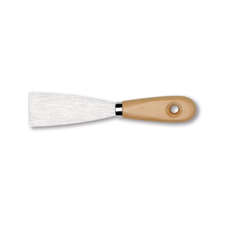 Spachtel mit Stahlblatt halbflexibel, Kunststoffgriff, Holzoptik, 25 mm Spachtel mit Stahlblatt halbflexibel, Kunststoffgriff, Holzoptik, 25 mm