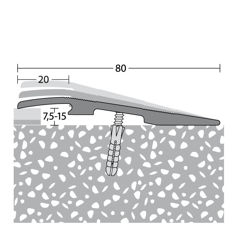 PRINZ Alu Rampenprofil Nr. 259, 270 cm, edelstahloptik matt