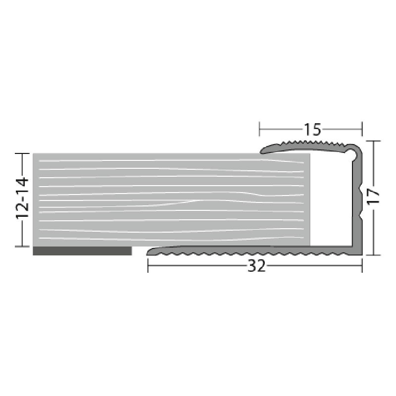 Laminat Einf.-Prof.12-14 s 270 silber elox. 12-14mm