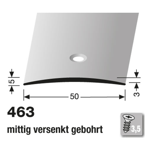 Küberit Alu Übergangsprofil 50 mm Typ 463, 90 cm, poliert (F3)