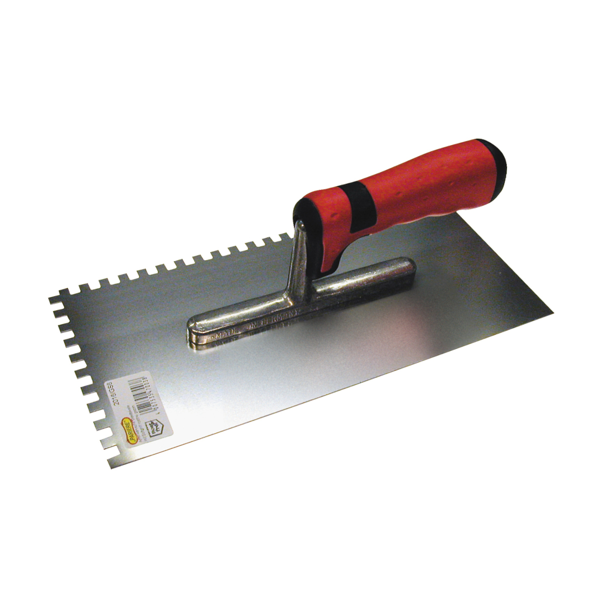 Amerikanische Glättekelle ROSTFREI mit Softgriff, gezahnt, 4 x 4 mm Amerikanische Glättekelle ROSTFREI mit Softgriff, gezahnt, 4 x 4 mm