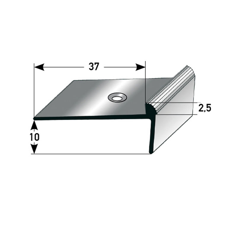 AUER Alu Treppenkantenprofil Typ 383, 10 x 37 x 2,5 mm, 270 cm, bronze hell