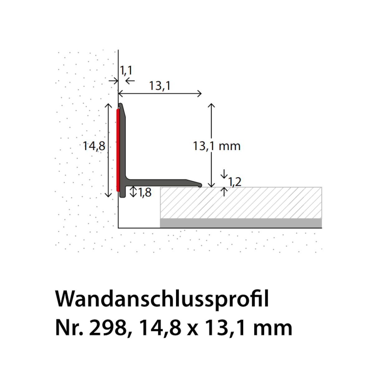 PRINZ Wandabschlußprofil Nr. 298 SK, 14,8 x 13,1 mm